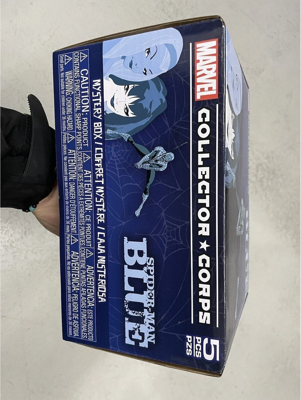 Funko Pop Spider-man Blue Marvel Collector Corps Box Size 2xl